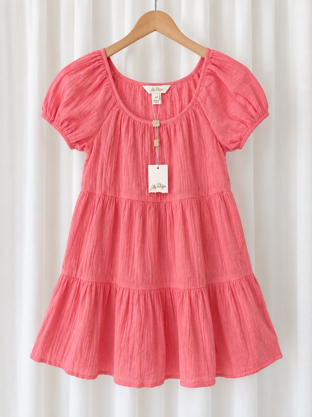 NWT Lilly Pulitzer Zemini Pink Tiered Mini Dress Cover-Up XS